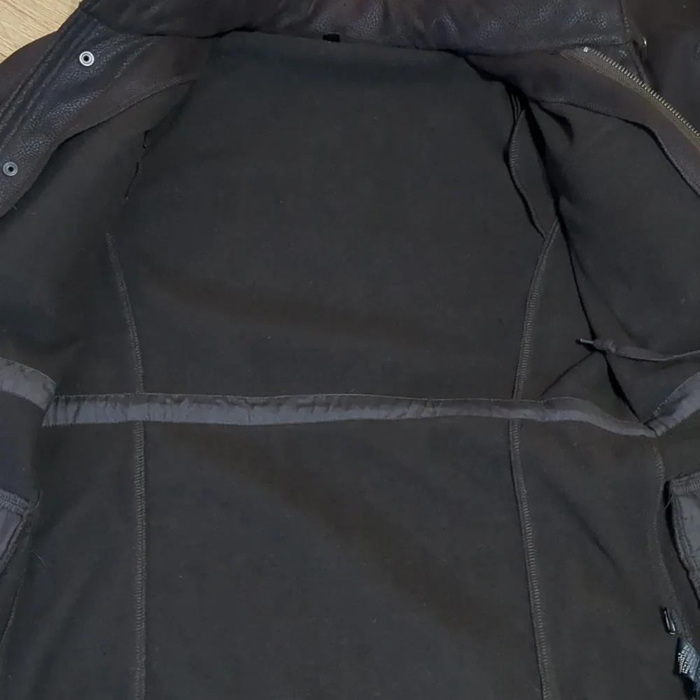 Obey faux suede chocolate brown Women’s coat with hidden hoodie Size L - Picture 5 of 10